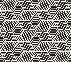 Vector seamless pattern. Repeating abstract geometric elements. Stylish monochrome background design.