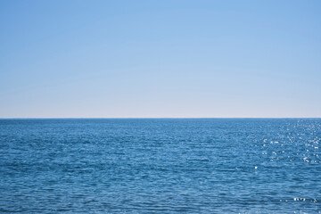 blue sea and blue sky background