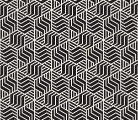 Vector seamless pattern. Repeating abstract geometric elements. Stylish monochrome background design.