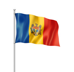 Moldova flag isolated on white