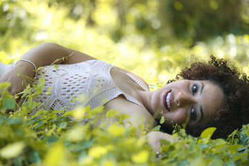 Portrait of a young afro woman outdoor