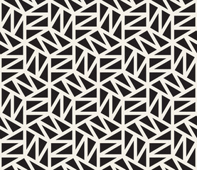 Vector seamless pattern. Repeating abstract geometric elements. Stylish monochrome background design.