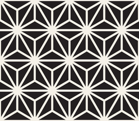 Vector seamless pattern. Repeating abstract geometric elements. Stylish monochrome background design.