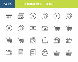 Outline icons about ecommerce