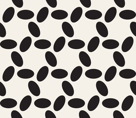 Vector seamless pattern. Repeating abstract geometric elements. Stylish monochrome background design.