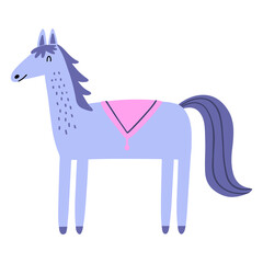 Cute horse hand-drawn vector illustration