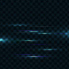 Realistic glare on a transparent background. Abstract light effect with bokeh and glowing parts.