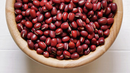 Raw Red bean seed food organic top view texture , Protein healthy food