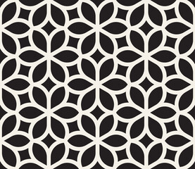 Vector seamless pattern. Repeating abstract geometric elements. Stylish monochrome background design.