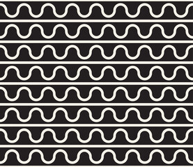 Vector seamless pattern. Repeating abstract geometric elements. Stylish monochrome background design.