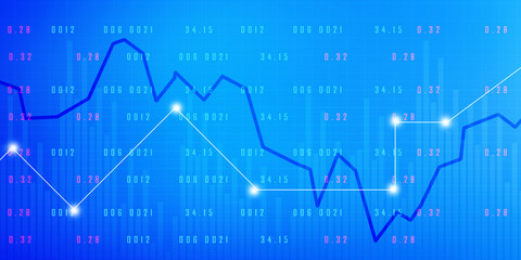 2d rendering Stock market online business concept. business Graph