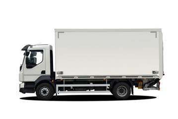 Small solo truck with delivery box - 487393914