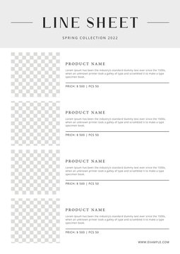 Digital Line sheet templates Sheet.