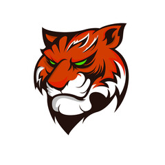 tiger head mascot gaming logo 