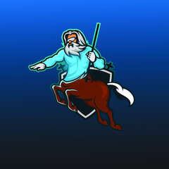 Zeus horse  esport mascot logo 