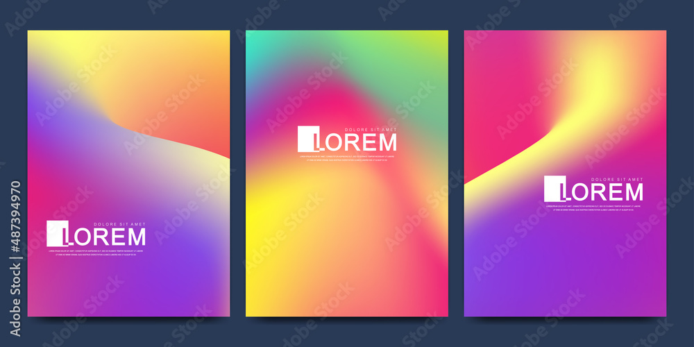 Poster trendy abstract mockup pastel colorful gradient art holographic templates in a4 size. suitable for p