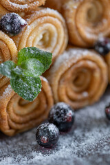 Thin pancakes. Shrovetide holiday on the table. High quality photo