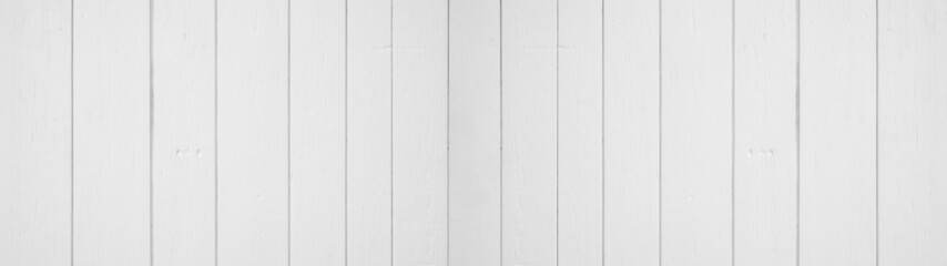 Old white painted bright light shabby chic wooden boards wall texture - wood background panorama banner long