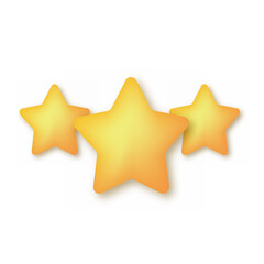 3d star review. service rate or quality feedback sign. Vector