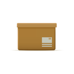 3d cardboard mail post box. Vector