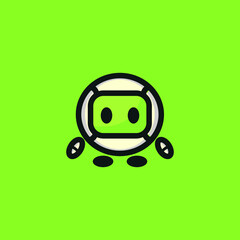 robot cute mascot logo vector