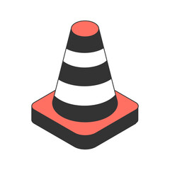 Parking Cone Isometric Composition