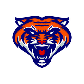 tiger head mascot logo esports gaming