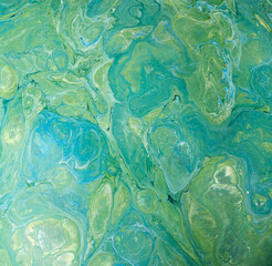 Obraz na płótnie Canvas Green Acrylic pour Liquid marble abstract surfaces Design.
