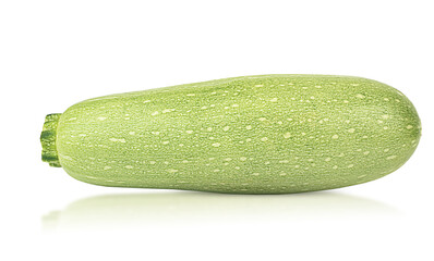 single vegetable marrow on white isolated background