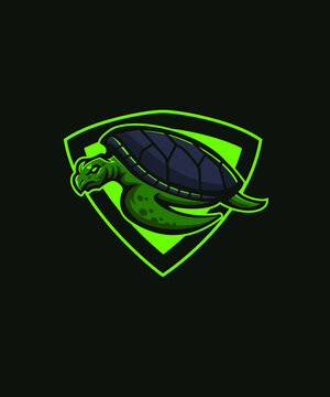 turtle mascot logo gaming esports vector