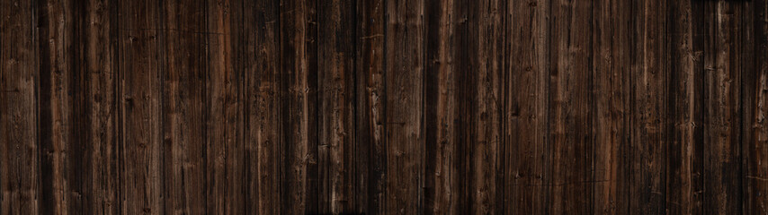 Fototapeta premium old brown rustic dark wooden texture - wood timber background panorama long banner