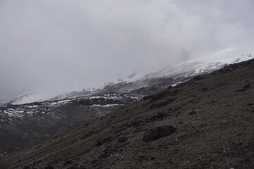 volcano in the clouds