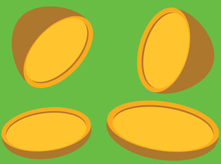 Shapes of eggs and 3D circles. isolated green background