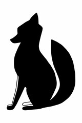 Isolated silhouette of a fox on a white background. Vector
