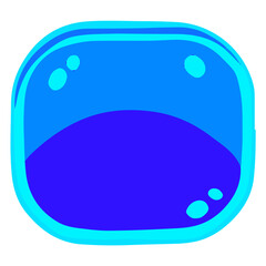 Square blue button, vector illustration