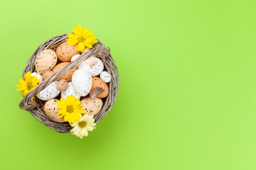 Easter greeting card with easter eggs