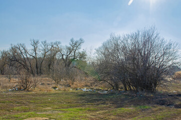 Landscape with a lot of garbage