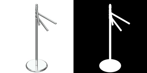 3D rendering illustration of a towel stand
