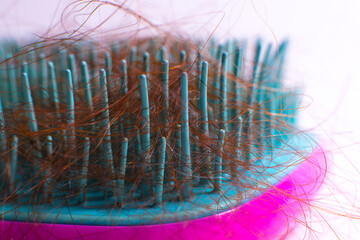 comb with hair, hair loss