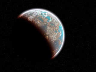 An Extraterrestrial Alien Planet in Space