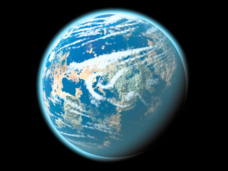 An Extraterrestrial Alien Planet in Space