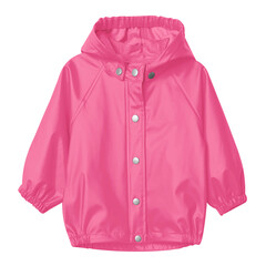 Visualize your designs with just a couple of clicks in this Sweet Baby Raincoat Mockup In Pink Cosmos Color.