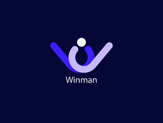 Letter W+Man Logo Vector | Logo Design - Winman