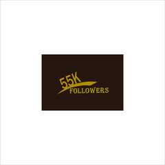 55k follower yellow brownish banner and vector art illustration