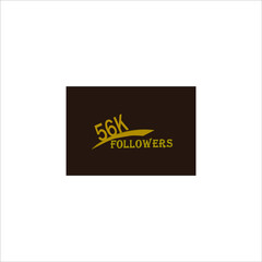 56k follower yellow brownish banner and vector art illustration