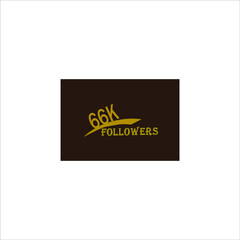 66k follower yellow brownish banner and vector art illustration