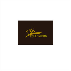 Naklejka na ściany i meble 73k follower yellow brownish banner and vector art illustration