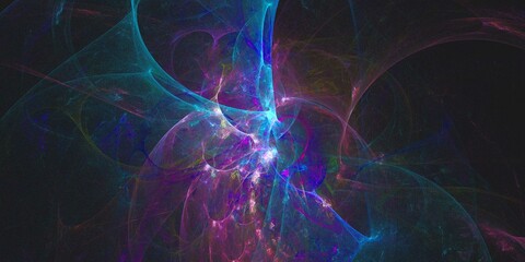 3D rendering abstract multicolor fractal background