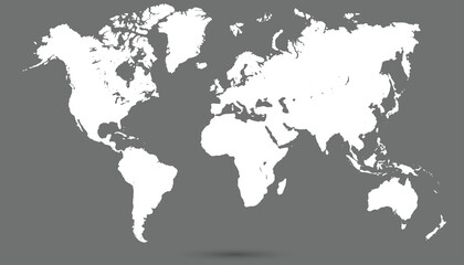 World map. Silhouette map.	