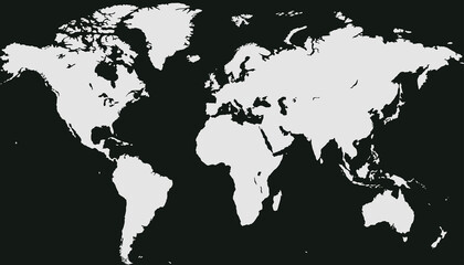 Obraz premium World map. Silhouette map. 
